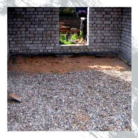 Щебневый пол в гараже